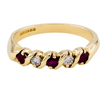 9ct gold Ruby / Cubic Zirconia Wedding Ring size M